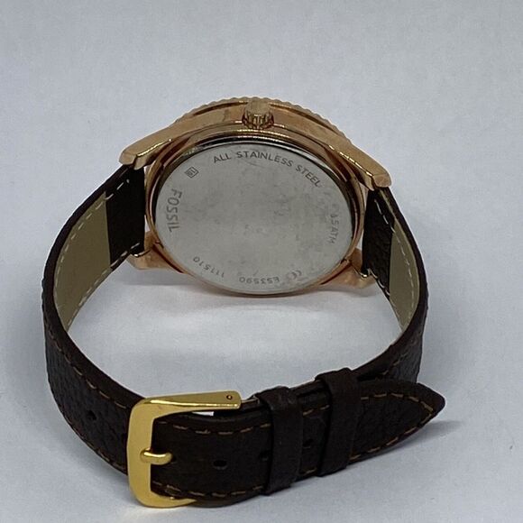 Fossil Stella ES3590 Women's Brown Leather Rose Analog Dial Quartz Watch NO119 - Picture 10 of 12